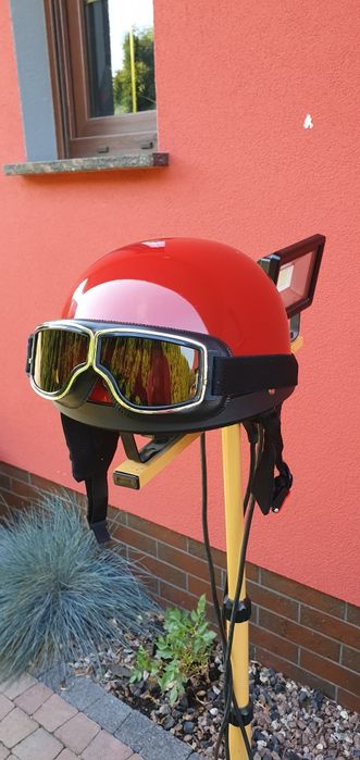 Kask orzeszek zabytkowy gogle prl