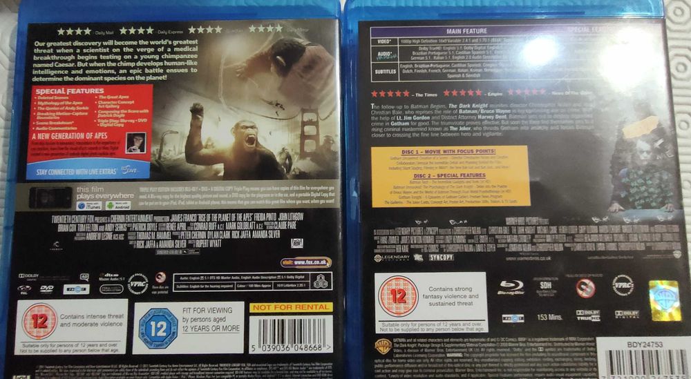 Blu-ray Wolverine,Batman,Planeta dos Macacos