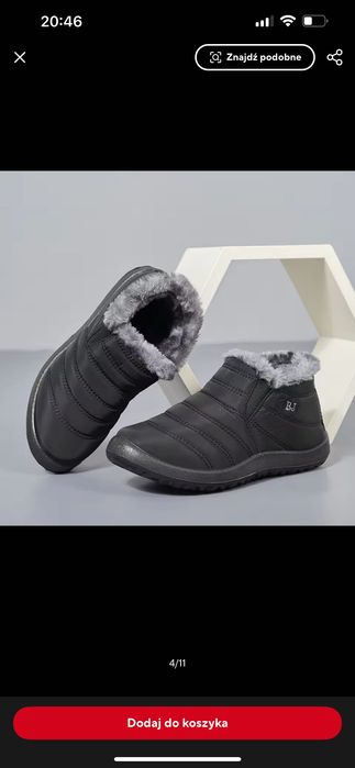 Nowe buty damskie ocieplane zimowe śniegowce sportowe czarne 37