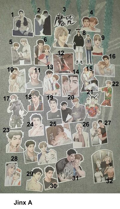 Stickers anime e manhwa BL, yaoi, Given, Jinx, Ghost nocturne