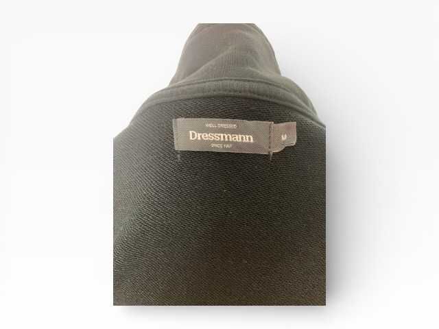 Bluza Dressmann M Czarna Rozpinana Suwak Bawełna Stójka Basic Casual Minimal
