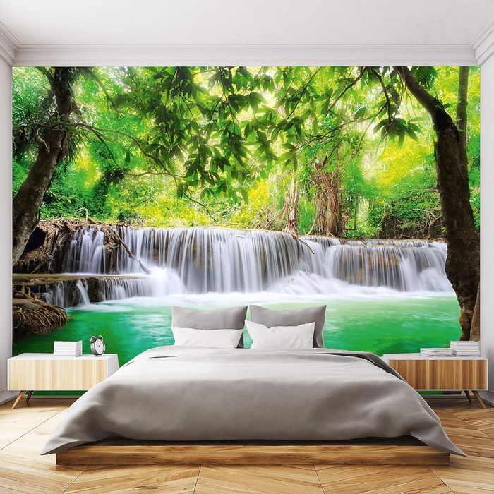 Fototapeta wodospad 3D 366 x 254 cm tym klej