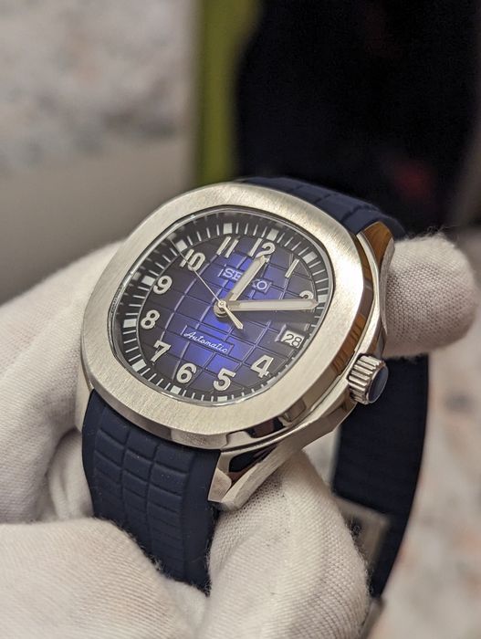 Seiko mod Aquaneiko niebieski szafir