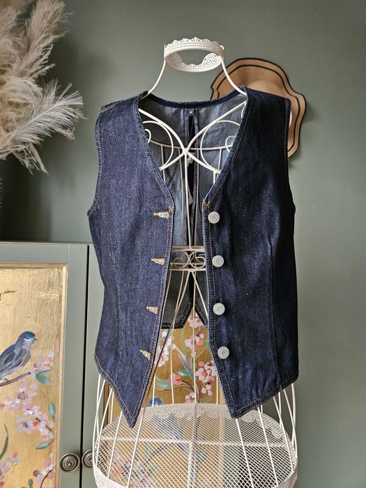 Nowa Kamizelka damska Jeansowa Trendyol M Granatowa Denim