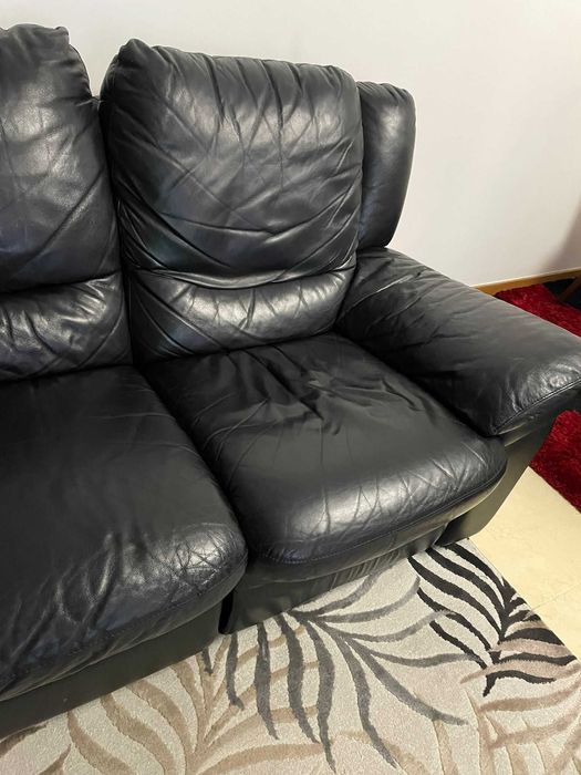 Sofá  relax em Pele 3 lugares