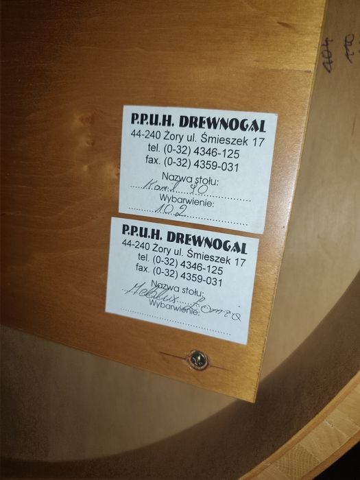 Stół okrągły rozkładany z krzesłami