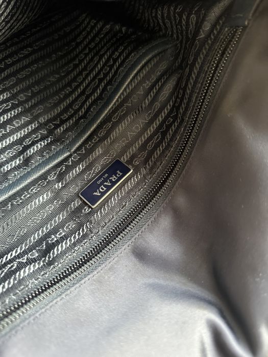 Prada Messenger Shoulder Bag Blue Nylon Tessuto Saffiano