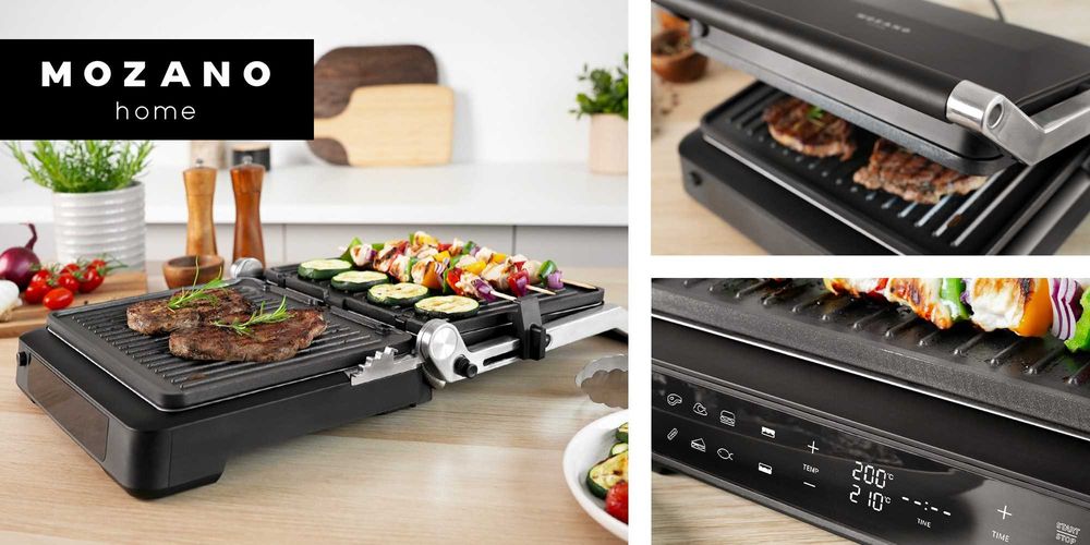 Grill elektryczny OPIEKACZ rozkładany 6 programów 2 termostaty TIMER