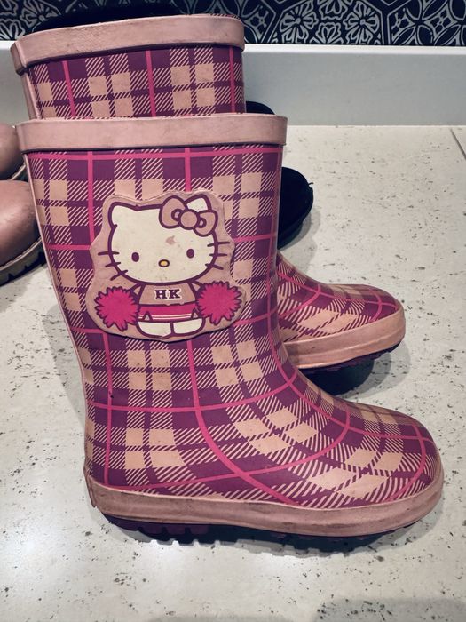 Buty zimowe ocieplane, botki, gumaki hello kity dla dziewczynki 26-27
