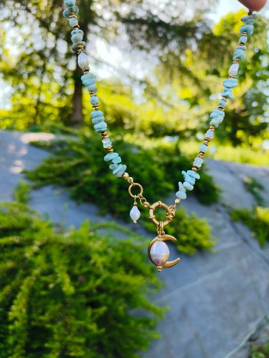 Naszyjnik Larimar, opal etiopski  5w1