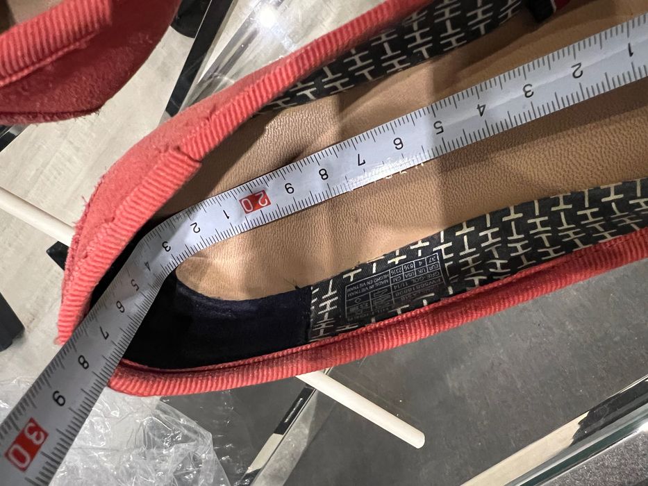 Balerinki baleriny Tommy hilfiger 37 zamsz koralowe ceglaste
