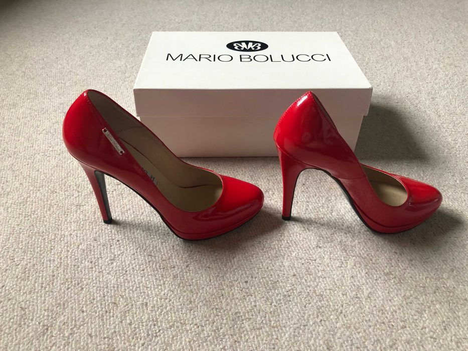 Szpilki skórzane, czerwone, Mario Bolucci czarne rozmiar 37, nowe [5]