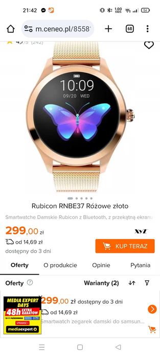 Smartwatch Rubicon  RNBE37
