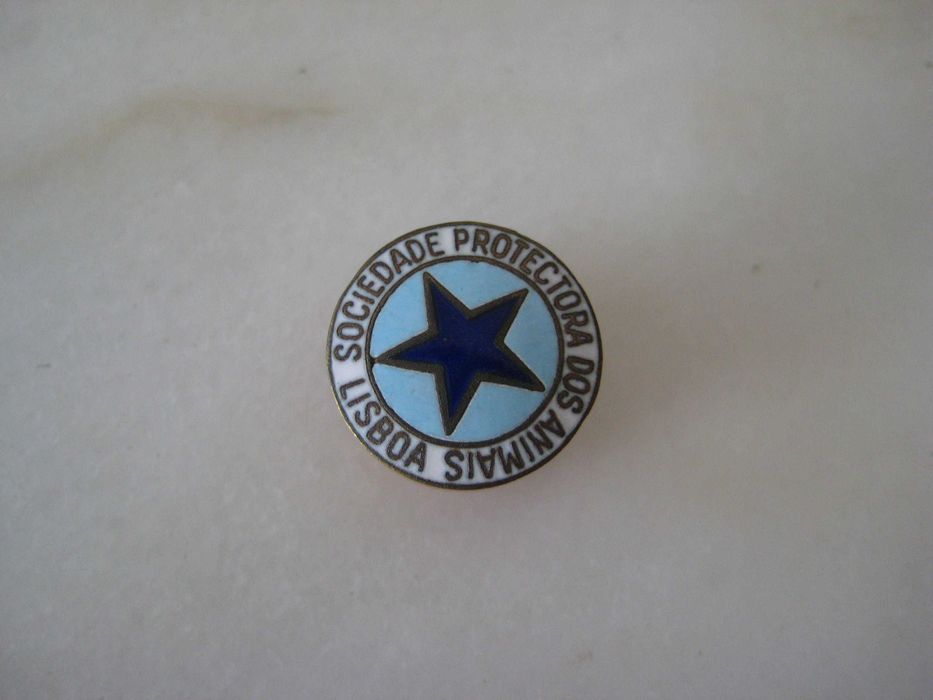 Pin/botão Lapela sociedade protetora animais, anos 80, estado novo