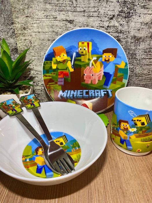 Посуд Minecraft Майнкрафт три предмети посуда