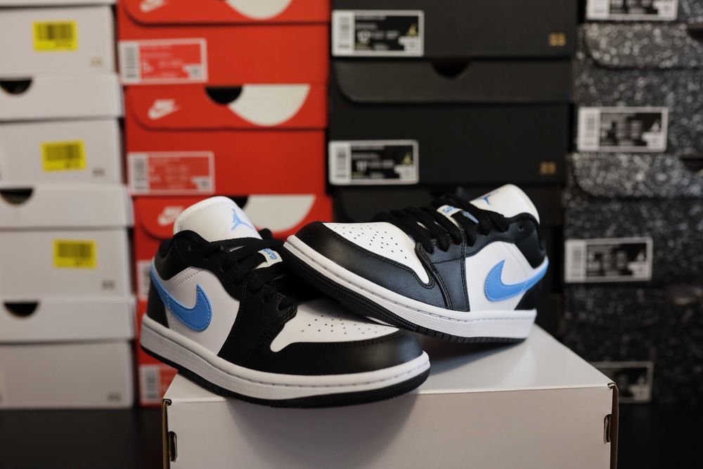 Jordan 1 low Black University Blue White, rozmiar 40,5 - 26 cm