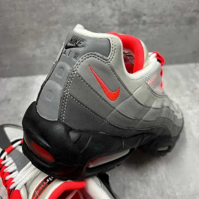 Nike air max 95 сіро-червоні найк аір макс 95 красовки Nike air max