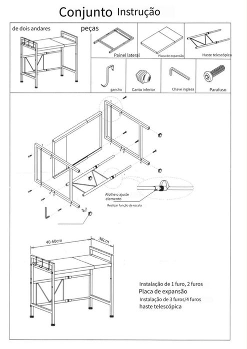 Suporte para microondas extensível