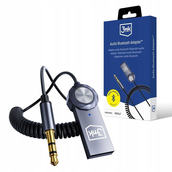 Transmiter 3mk Audio Bluetooth 5.4 Adapter USB Jack 3.5 AUX Mikrofon Kabel (1940)