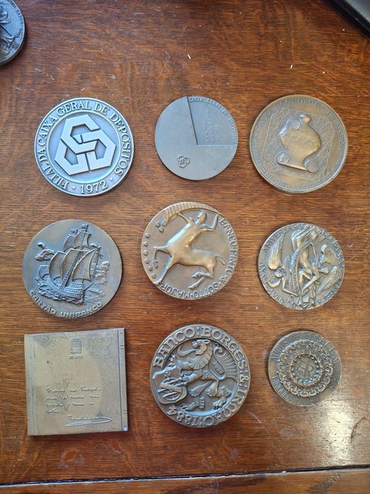 9 medalhas antigos bancos cgd fonsecas montepio