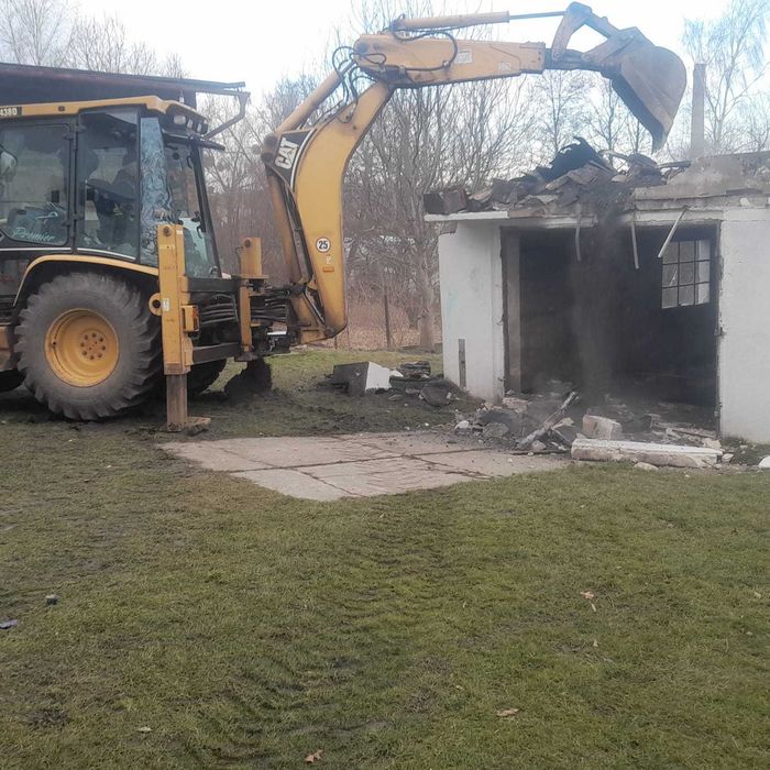 Usługi koparko-ładowarką, wykopy, prace ziemne
