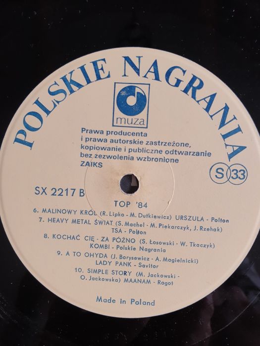 Płyta winylowa TOP84