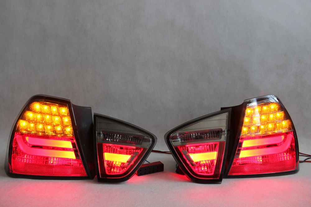 Lampy światła tył tylne BMW E90 05-08 Przedlift SEDAN BLACK SMOKE LED BAR NEON IGŁA