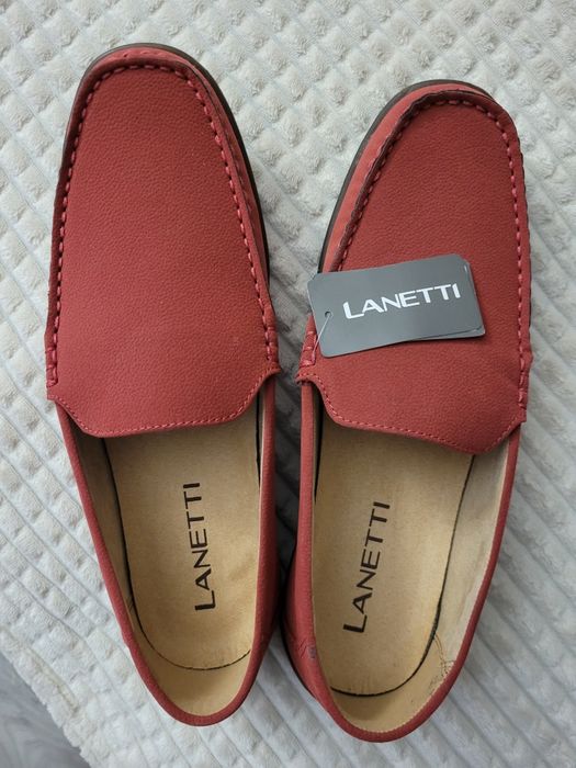 Mokasyny męskie Lanetti, nowe