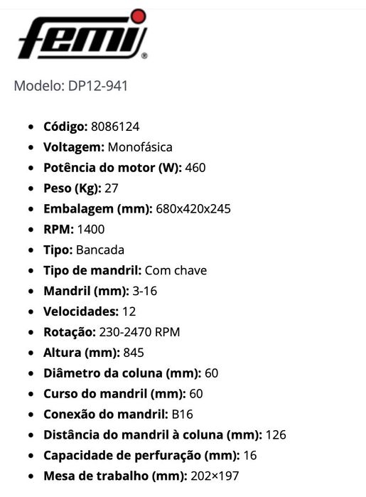 FEMI Engenho de furar