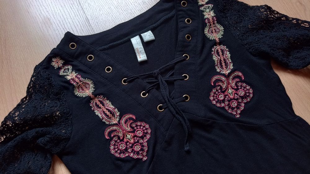 Bluzka Gothic gotycka haft koronka