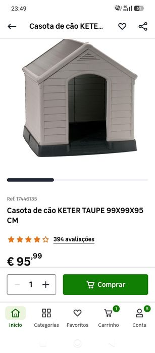 Casota de cão keter taupe nova