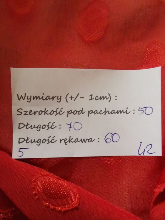 Ruda pomarańczowa bluzka h&m L długa tunika koszula