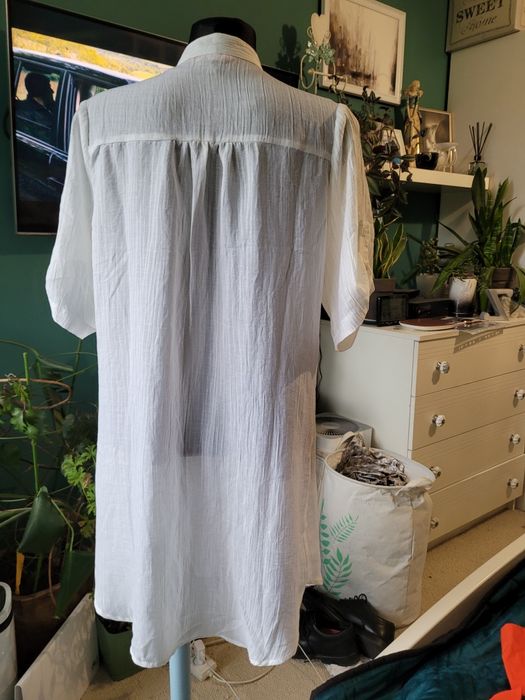 Bluzka koszula tunika 44 biała bawełna