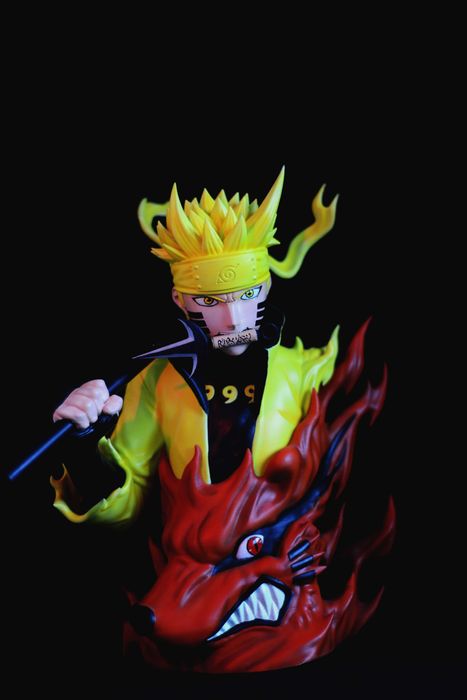 Naruto & Kurama – Busto Impresso em 3D e Pintado à Mão | NexoStudios