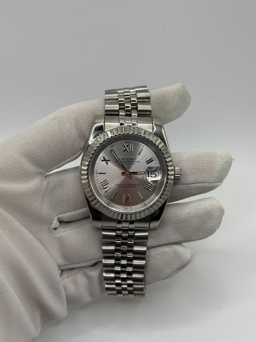 Zegarek Seiko Mod Datejust Roman White