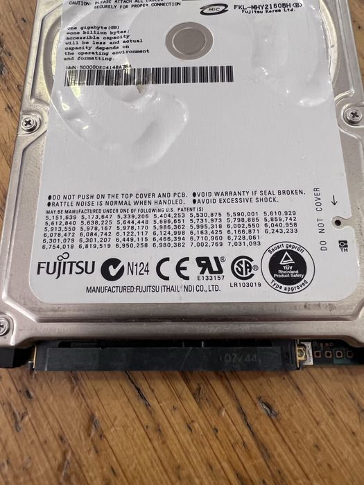 Disco Rígido Sata Fujitsu MHY2160BH 160GB