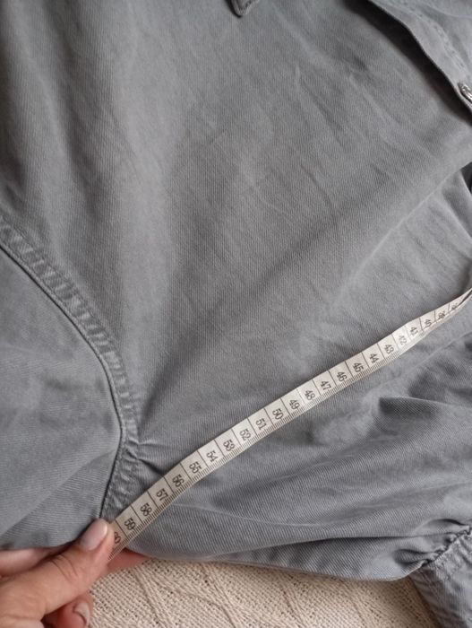 ZARA M szary luźny kombinezon dżinsowy sprany  denim cargo
