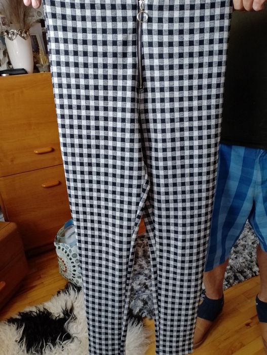 Legins spodnie pepitka z elastanem