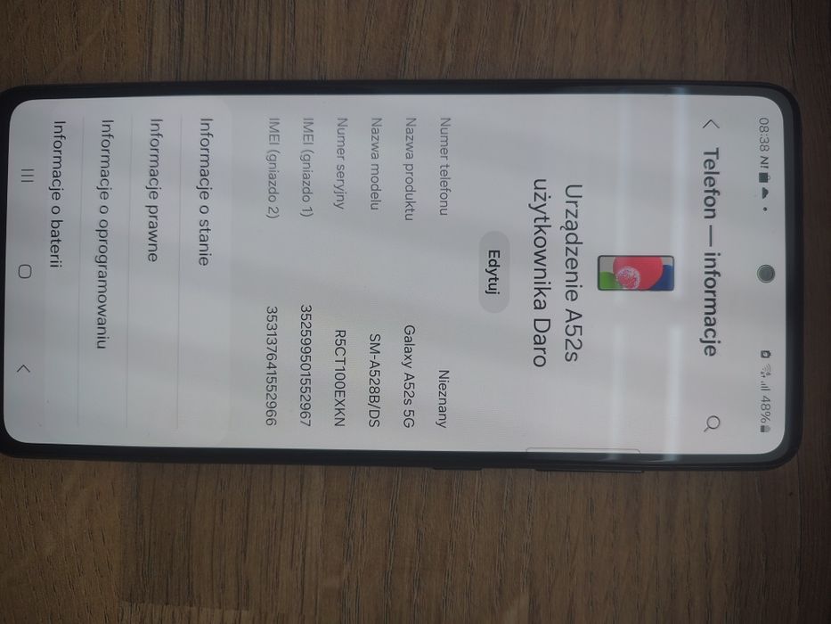 Telefon Samsung a52s 5g 6gb RAM 128 GB Dual SIM Stan bdb
