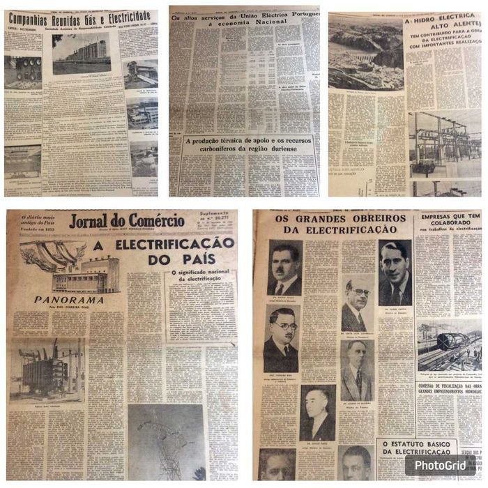 Jornal do Comércio, 1953. Tema principal: A electrificação do país