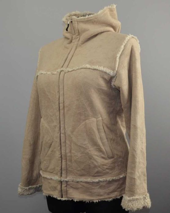 Uniqlo Стильная толстовка, эко дублёнка с капюшоном (L)