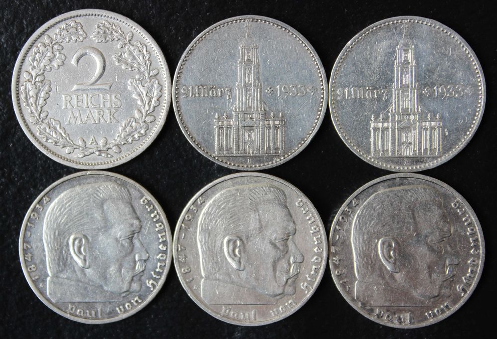 монета 2 марки 1925,1934,1939,серебро
