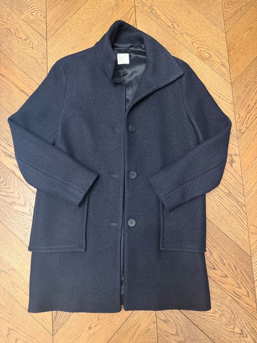 Płaszcz 100 %wełna HUGO BOSS XS/34 granat damski