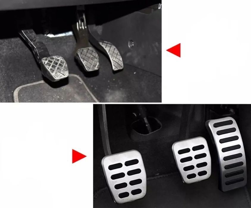 Conjunto Capas Pedais Alumínio Volkswagen Seat Audi - 3 peças