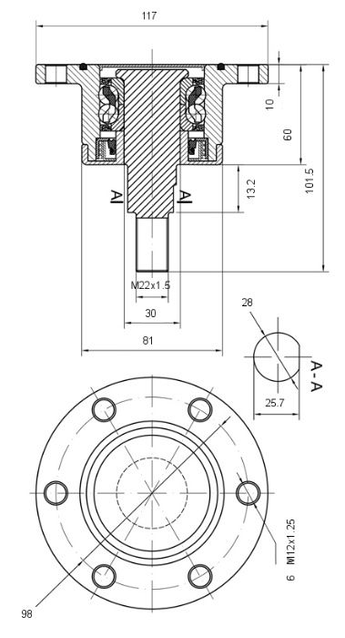 Piasta rolnicza bezobsługowa 4x98 piasta talerza brony talerzowej