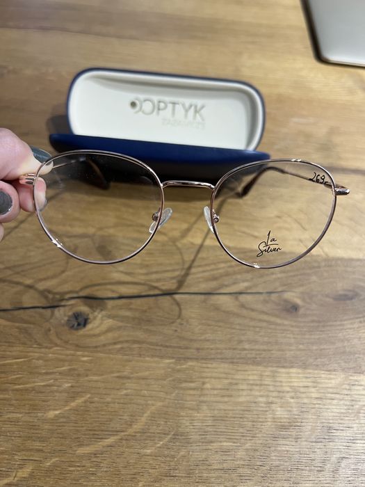 Oprawki okulary różowe złoto
