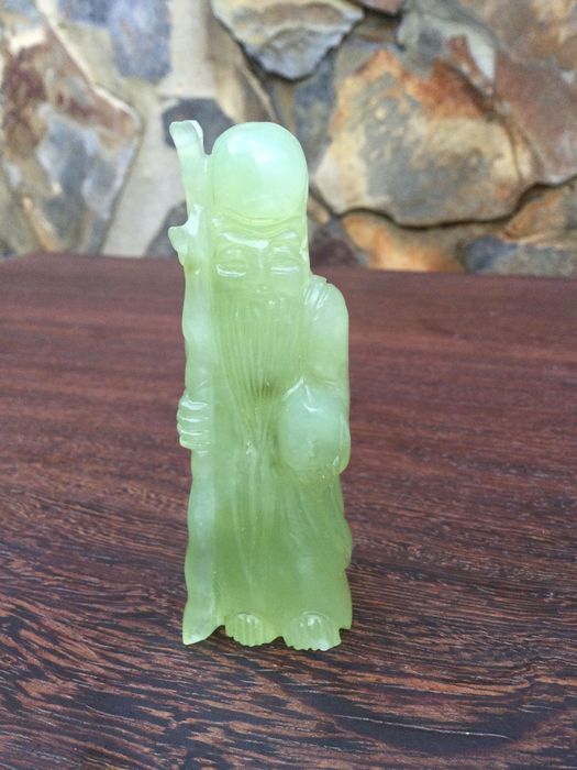 Buda Jade Imperial Divindade Chinesa Séc XIX China 8,5 cm