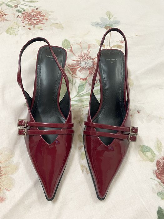 Sapatos breskha verniz bordô