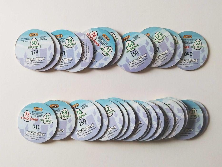 29 tazos (26 diferentes) ANGRY BIRDS | Emax lote ou venda a vulso