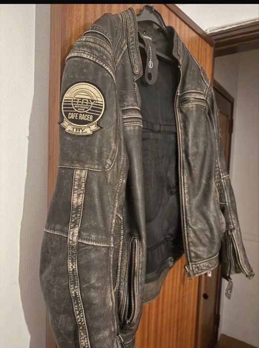 Blusao de pele  estilo cafe racer
